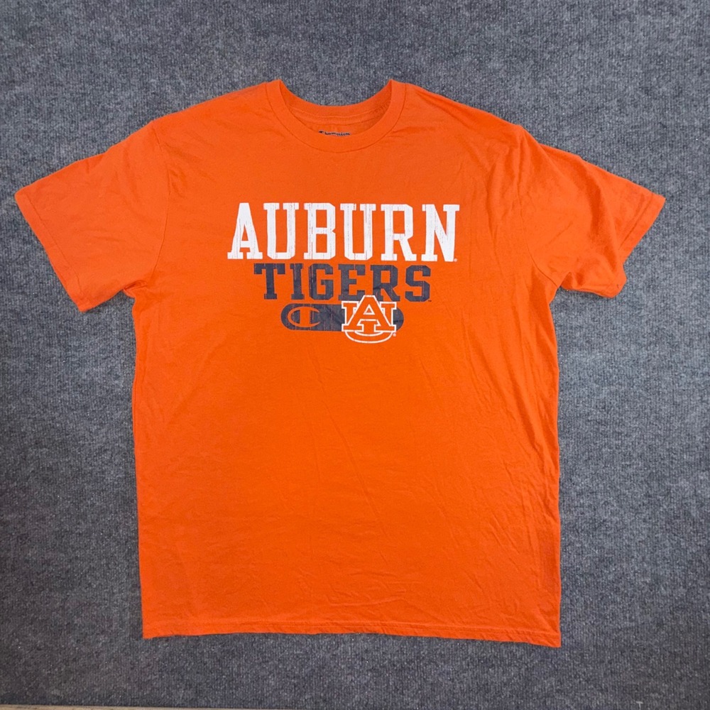 Champion Auburn Tigers T-Shirt Mens Large Orange NCAA College Graphic Tee